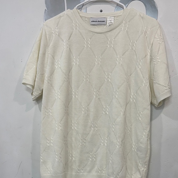 Alfred Dunner Cream Textured Knit Top - Picture 1 of 6